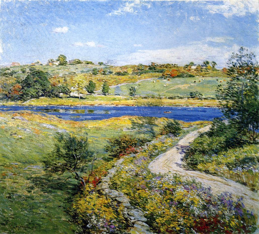 秋の沿道風景 ウィラード・リロイ・メトカーフ油絵